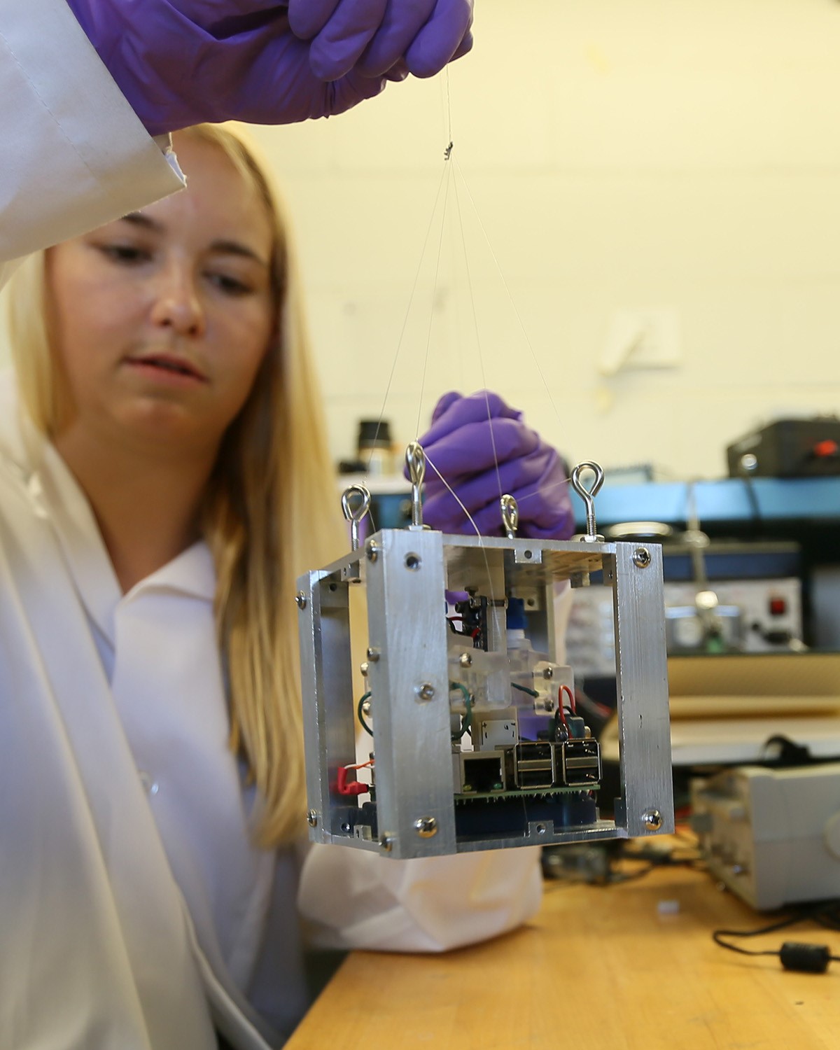 AAE graduate student in a lab